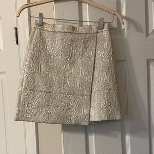 J. Crew Cream Textured Mini Skirt
